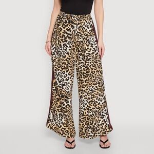 Leopard Print Wide-Leg Pants